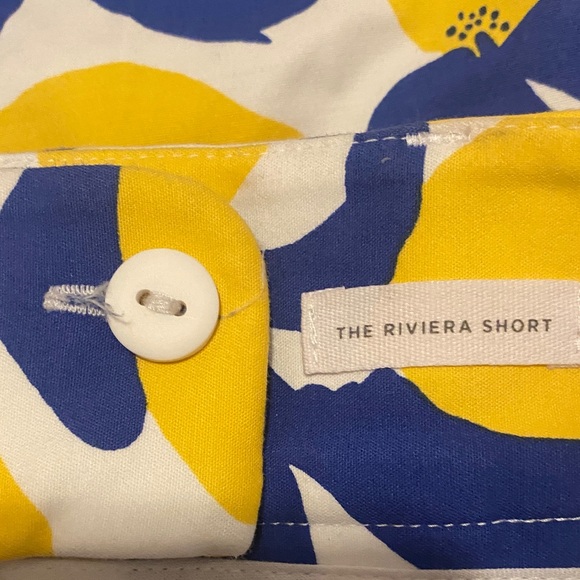 LOFT High Waist Shorts with Lemon Print - Yellow and Blue NEW WITHOUT TAGS - Picture 5 of 8